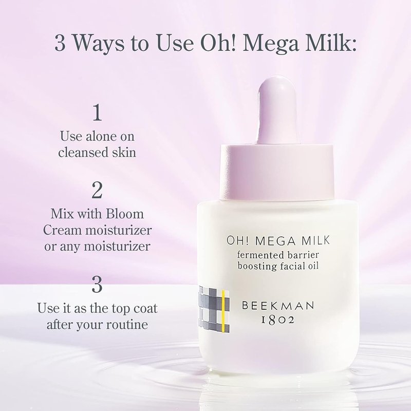 Beekman 1802 Hydrating Toner & Face Mist + Oh! Mega Milky Oil Facial Oil – Sensitive Skin Safe | 2 fl oz + 0.5 fl oz
