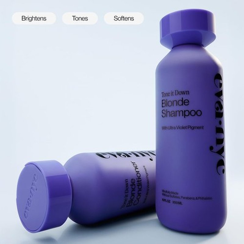 Eva NYC Purple Shampoo - Gentle Toning Formula for Blonde, Gray & Lightened Hair - Adds Shine & Softens - 10 fl oz