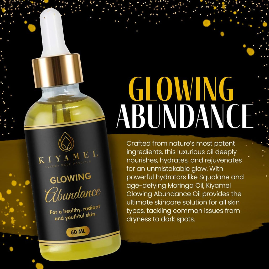 KIYAMEL Glowing Abundance Oil for Eczema Relief Face and Skin Moisturizer for Dull Skin Treatment for Dryness and Itchiness Hydrates and Protects Rich in Vitamin E