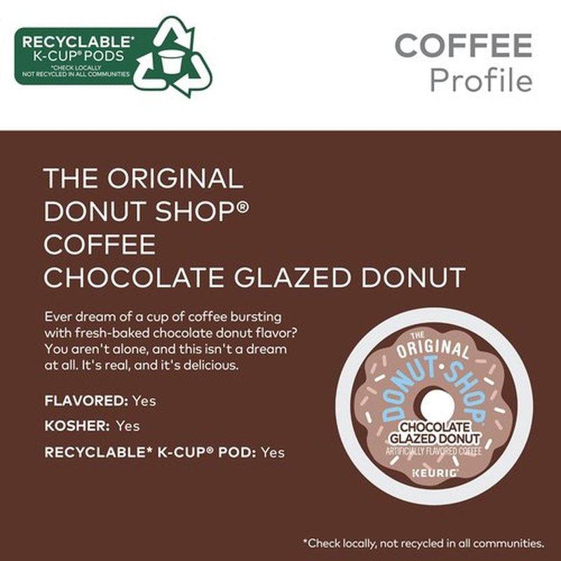 Original Donut Shop Coffee - Chocolate Glazed Donut K-Cup Pods - Medium Roast, 72 Count