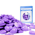 Chulan Heart Hard Wax Beads for Sensitive Skin, 400g Hypoallergenic Unscented Waxing Bead for Coarse Hair Removal, Purple Wax Beans Pearl for Body, Brazilian, Bikini, Legs, Armpits Women Home Salon