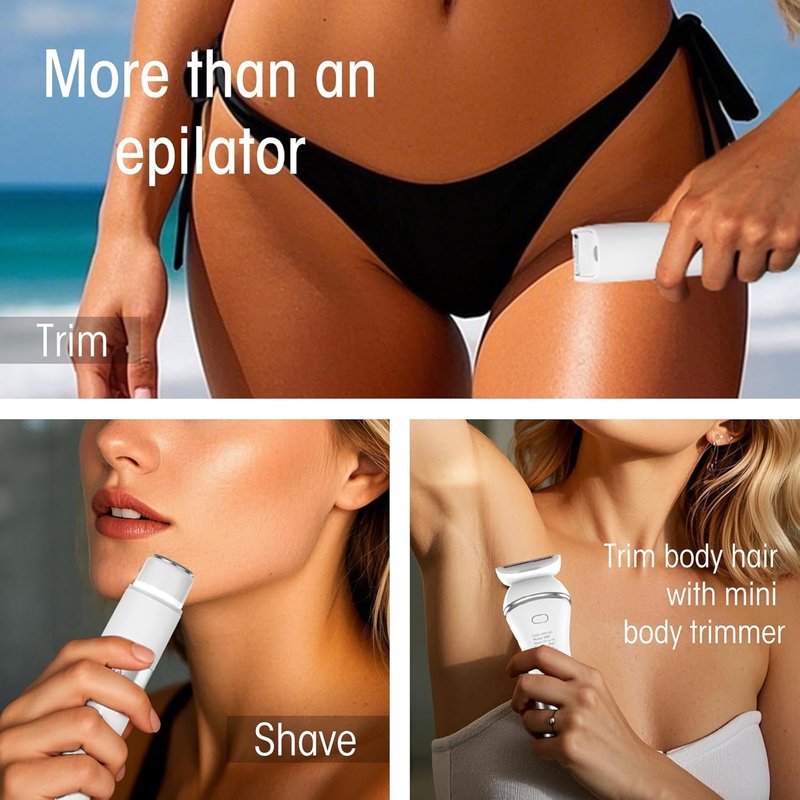 Zesuti Epilators | 2-in-1 Electric Hair Removal Razors for Women - Dual Head Bikini Trimmer & Facial Shaver