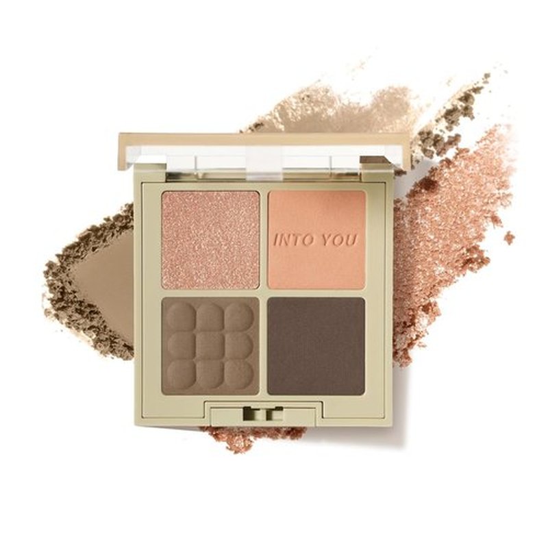 INTO YOU Nude Eyeshadow Palette - 4 Colors with Matte, Shimmer & Glitter Finishes | Long-Lasting Warm Neutrals