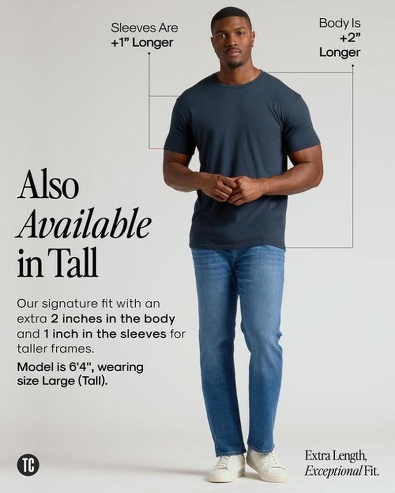 True Classic Men's T-Shirts - Short Sleeve Crew Neck Cotton Blend Tees | Stylish & Comfortable