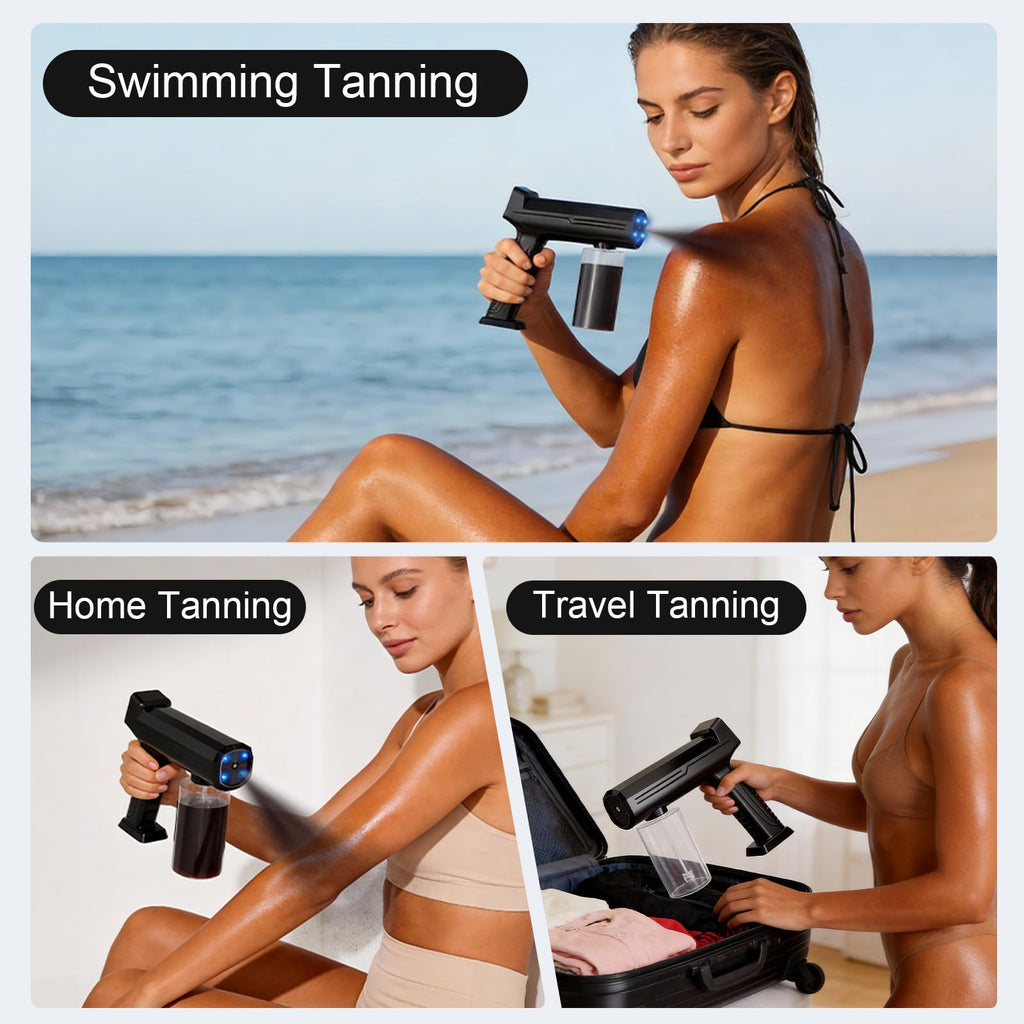 Spray Tan Machine, Portable & Cordless Spray Tan Gun, Even Spraying, Long Battery Life, Lightweight, Spray Tan Gun Machine with 300ml Bottle, Spray Tanning Machine for Home, Salon, DIY and Travel Use