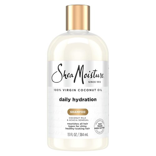 Shea Moisture Daily Hydration Shampoo - Virgin Coconut Oil for All Hair Types | Sulfate-Free, 13 oz