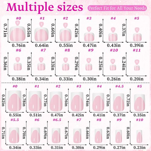 EternalClassic White French Tip Press on Nails Short & Press on Toenails for Women, 312pcs Berry Pink Fake Nails Square Acrylic Toe Nail Press ons for Women Manicure Kit