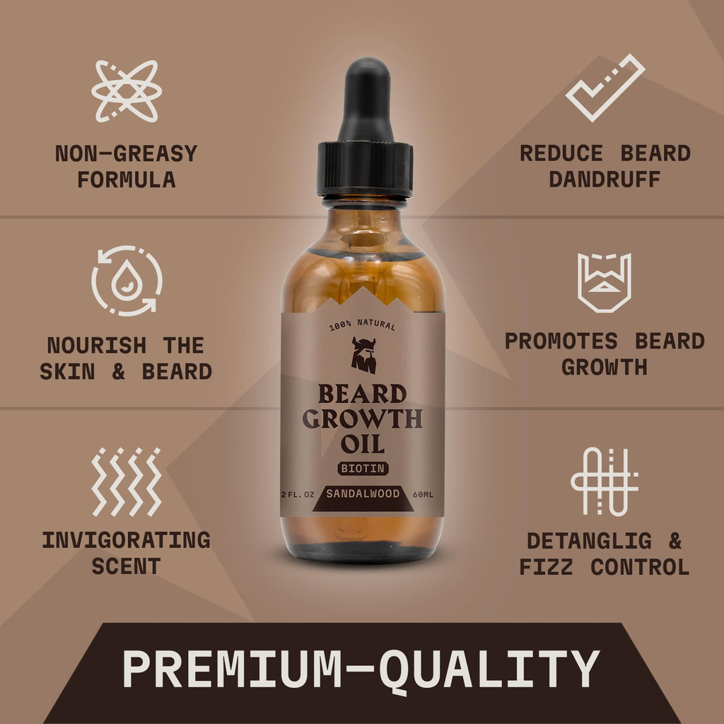 Striking Viking Beard Growth Oil with Applicator - 2 Fl Oz, Sandalwood
