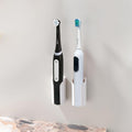 HAVICATO Electric Toothbrush Holder for Bathroom, Wall-Mounted Toothbrush Stand with Self-Adhesive, Compact Bathroom Caddy for Electric Toothbrushes (White-2pcs)