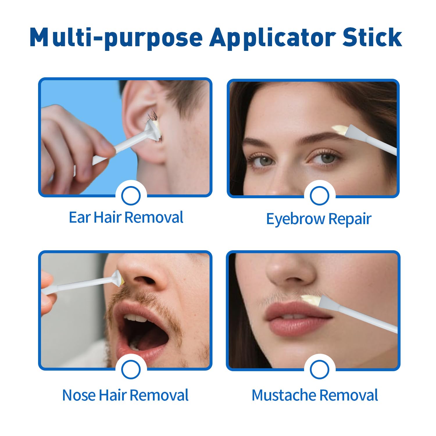 OAKEER Hair Remover 40 Pcs Nose Wax Sticks for Nostril Nasal Cleaning Ear Hair Removal