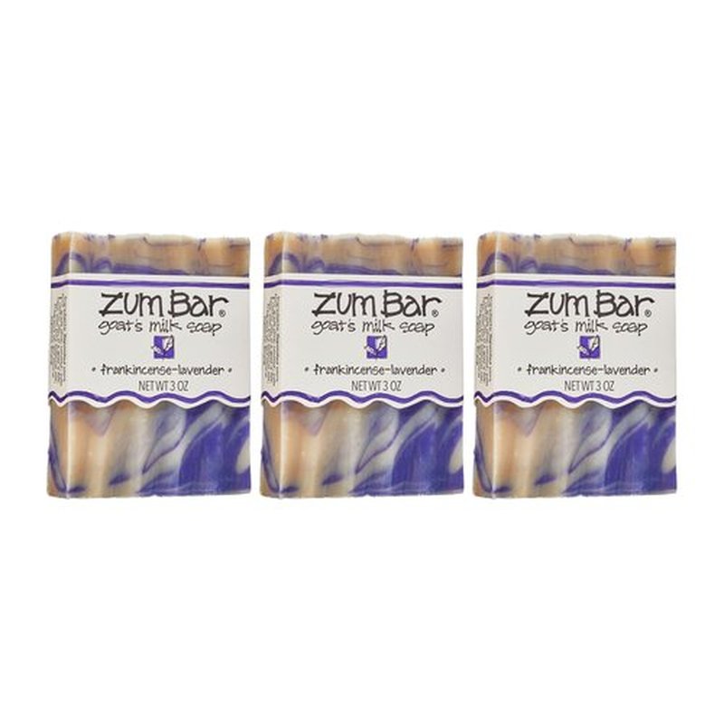 Indigo Wild Goat's Milk Soap Bar - Moisturizing Hand & Body Soap with Essential Oils - 3 oz | Frankincense-Lavender (3 Pack)