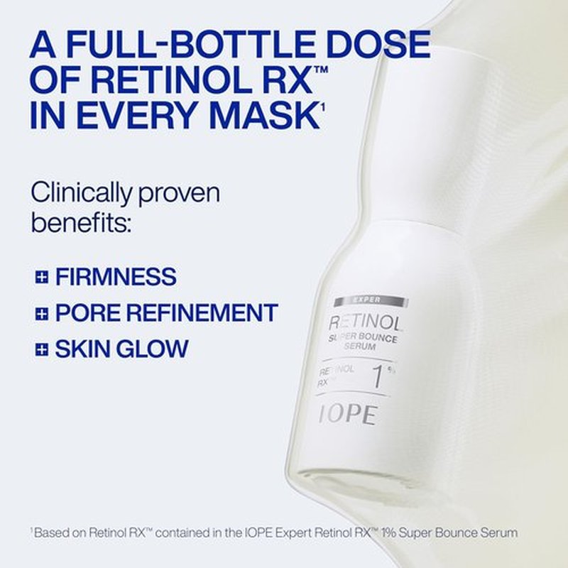 IOPE Expert Retinol Serum Gel Mask - High-Performance Hydrogel for Firming & Radiance - Intensive Anti-Aging Treatment