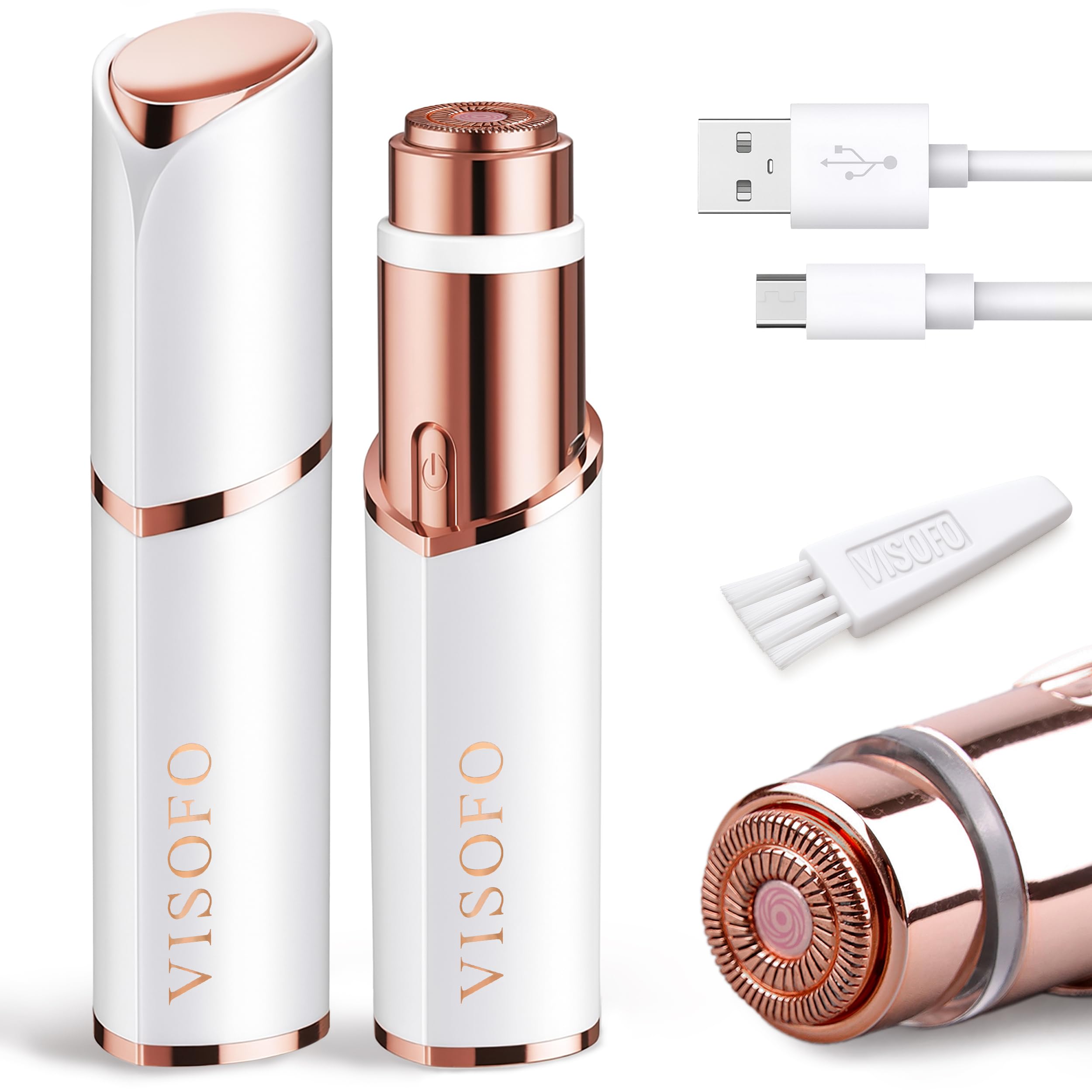 VISOFO Facial Hair Removal for Women | Gen3 Upper Lip Mustache Remover Device Face Shaver Woman Chin Peach Fuzz Electric Trimmer Dermaplane Female Razor Ladies Tweezers Lady Epilator Girls