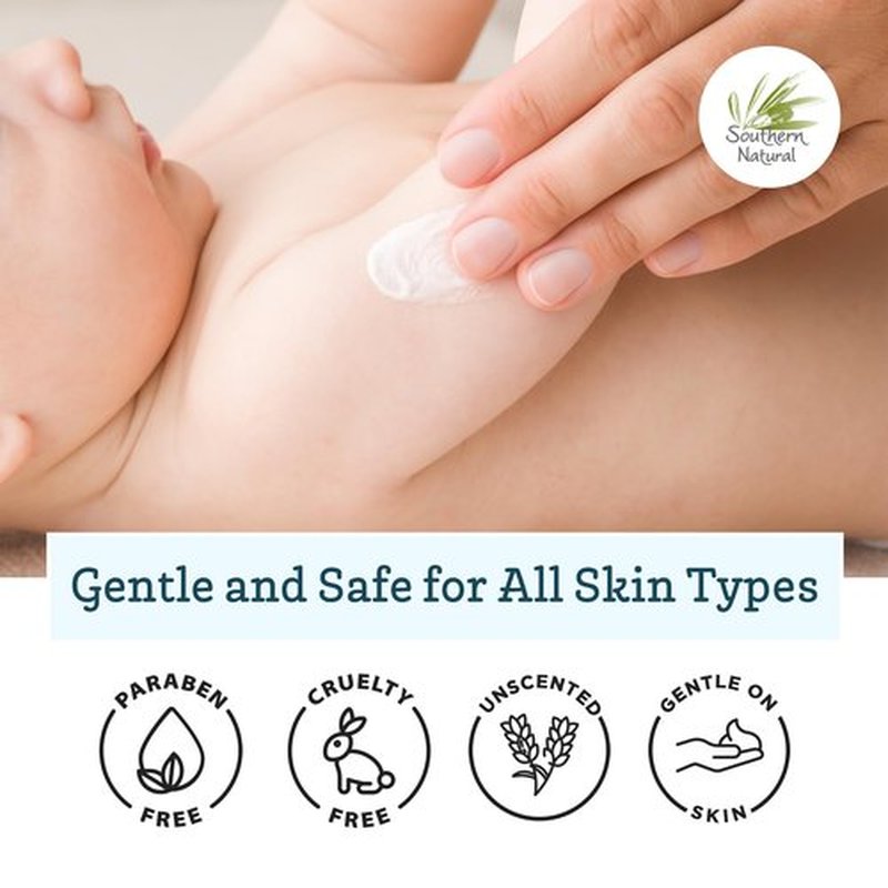 Southern Natural Goat Milk Lotion – Nourishing Face, Body & Hand Moisturizer for Dry & Sensitive Skin - Hydrating Cream, Gentle Skincare for Soft & Smooth Feel - Unscented 12oz