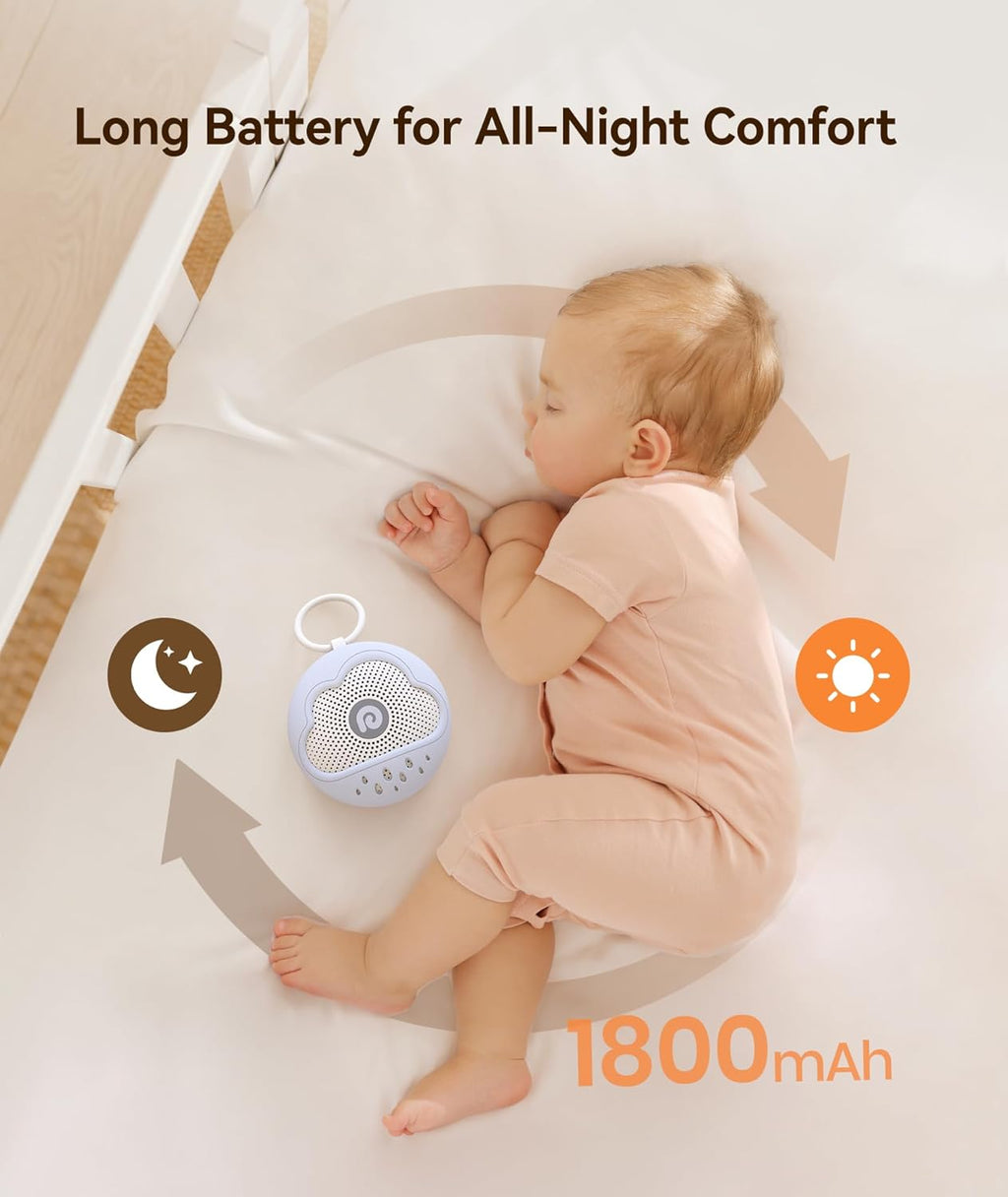 Dreamegg White Noise Machine - Portable Sound Device with 21 Soothing Sounds & Safe Silicone Cover | Ideal for Baby Sleep (Blue)