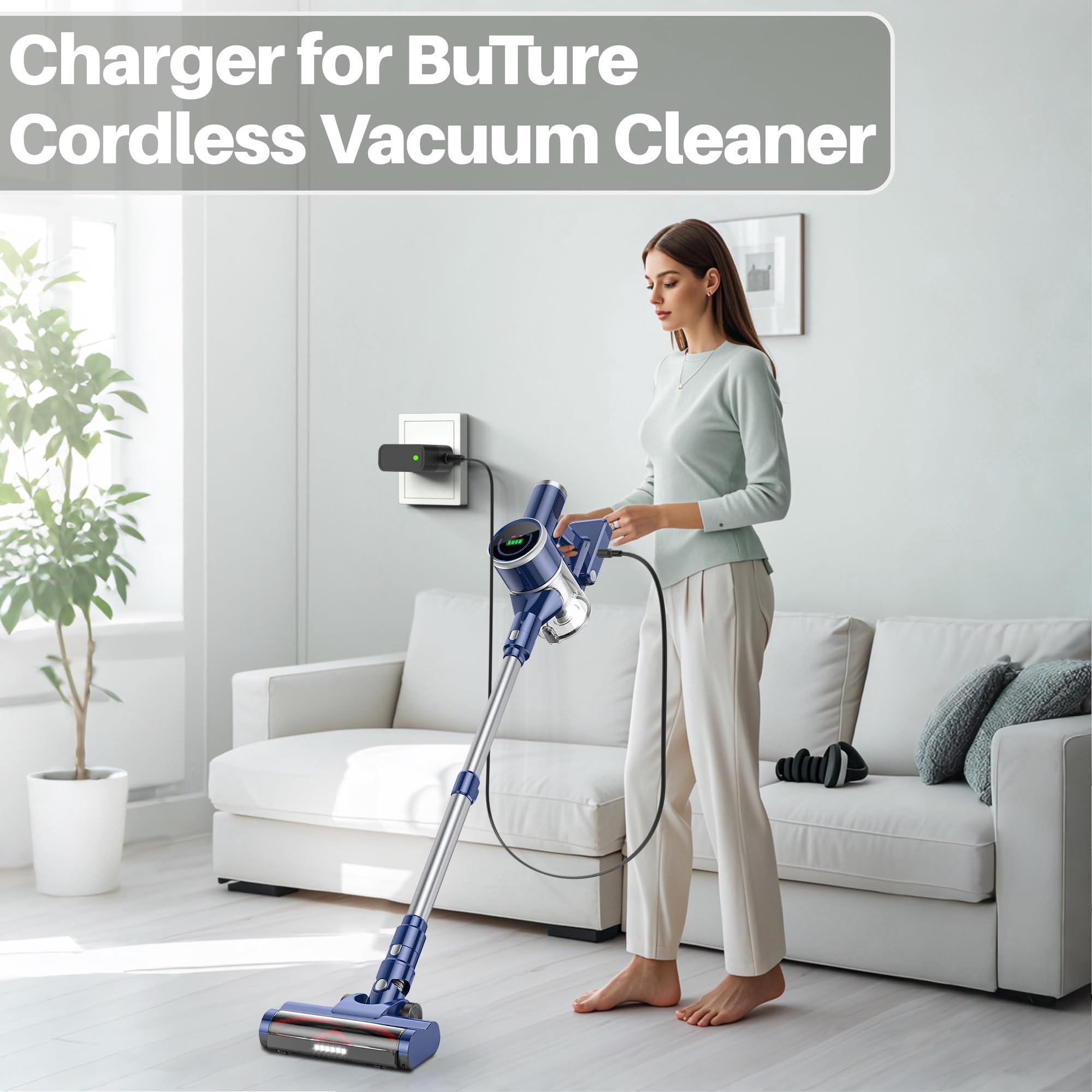 Charger for BuTure Cordless Vacuum JR200 JR400 JR500 JR600 JR700 VC40 VC50