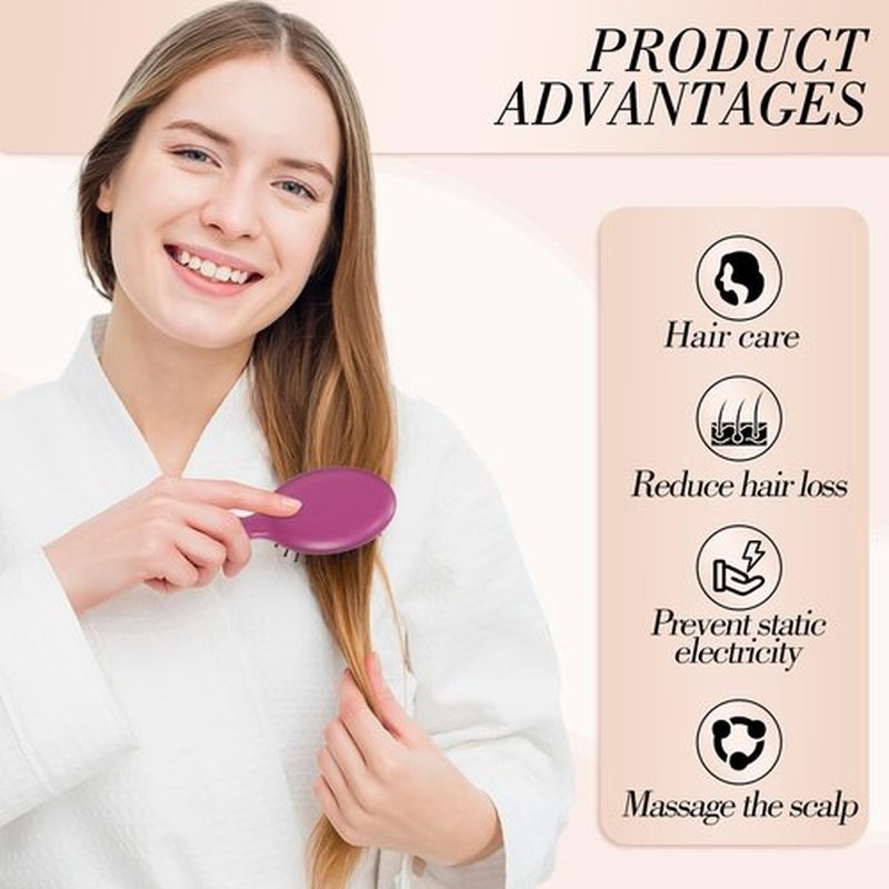 30 Pcs Mini Wet Hair Brush and Wide Hair Combs, Travel Detangling Brush for Most Hair Types Mini Brush Bulk for Easter Basket Stuffers