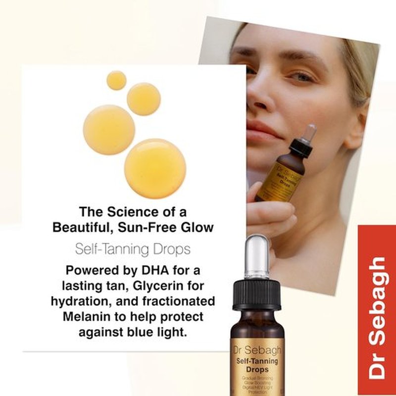 Dr Sebagh Self-Tanning Drops - Customizable Streak-Free Face Tanner | 0.17 fl oz for a Natural Golden Glow