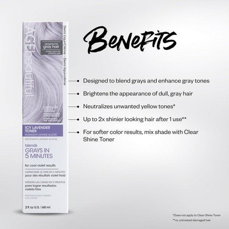 AGE Beautiful Demi Liqui-Creme 5-Minute Express Toner - Enhance Gray Hair, Ammonia-Free Formula for Shine & Custom Shades