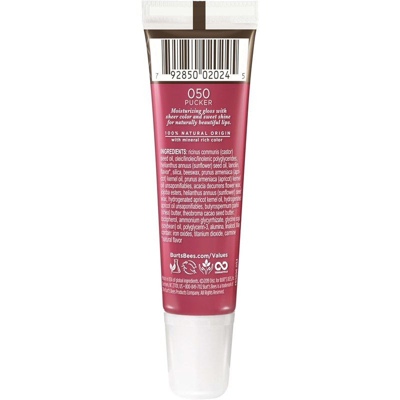 Burt's Bees Lip Gloss - 100% Natural Lip Shine for Women | Perfect Pucker Finish