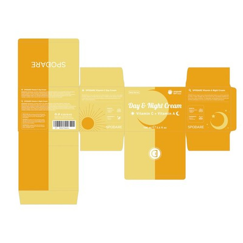 SPODARE Day/Night Cream Set, Anti-Wrinkle Hydrating Day Gel with Vitamin C, Firming Renewal Night Cream with Vitamin A, 2-in-1 Anti-Aging Duo for All Skin Types, 2 * 1.7 Fl Oz