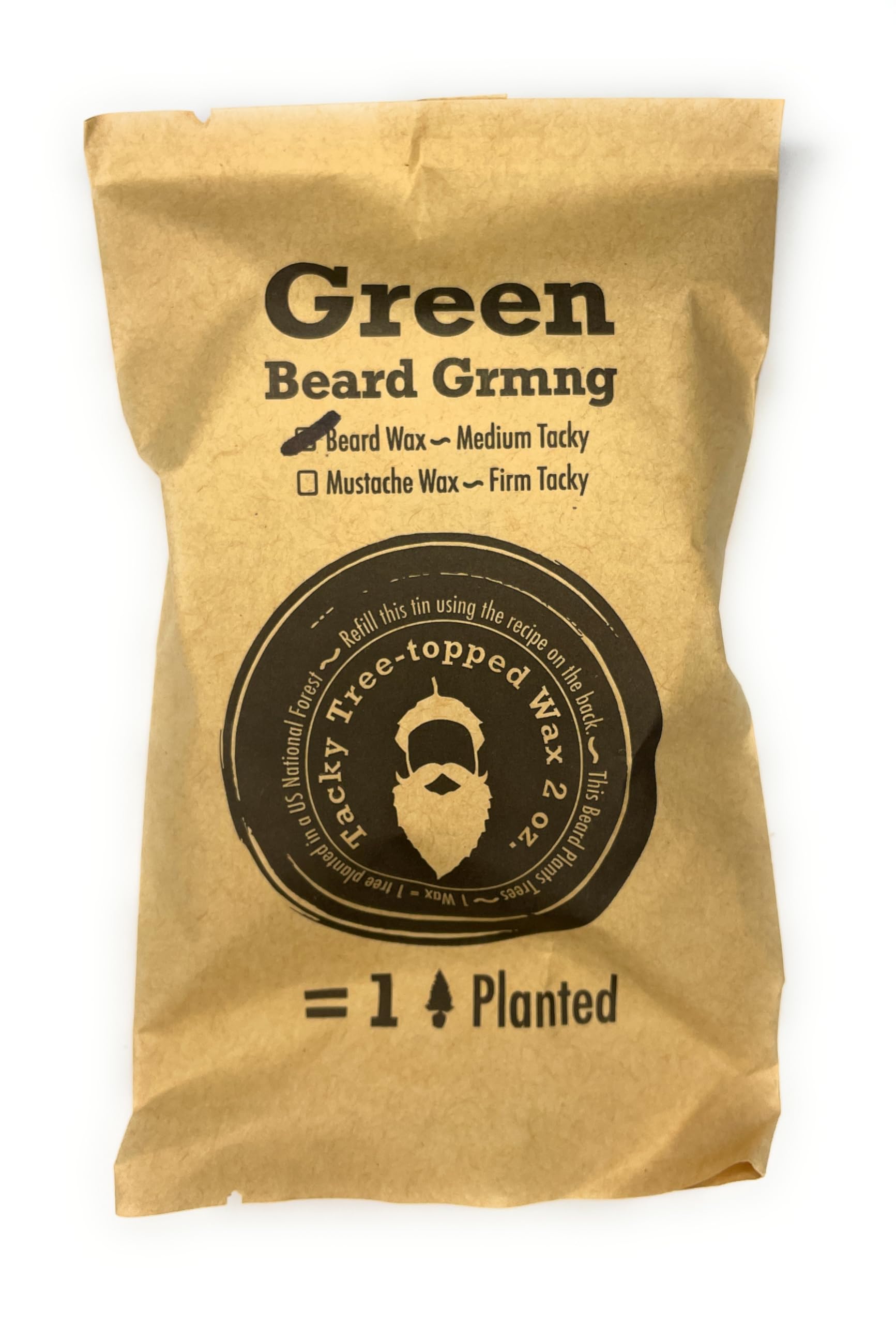 Green Beard Grmng Tree-Topped Beard Wax (2oz.) Medium Tacky - from