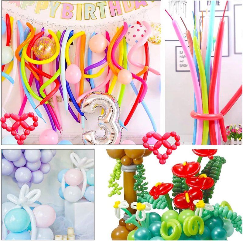 260 Pack Thickened Pastel Red Twisting Balloons | Ideal for Animal Models, Weddings & Parties