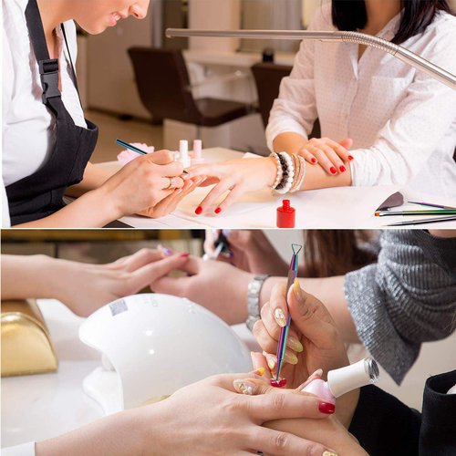 4-Piece Acrylic Nail Brush Set UV Gel Nail Art Brushes for Acrylic Application, Nail Brush Pen with Nail Art Tip Builder Brush Nail Art Liner Brush and Nail Art Dotting Pen 3D Nail Art Set