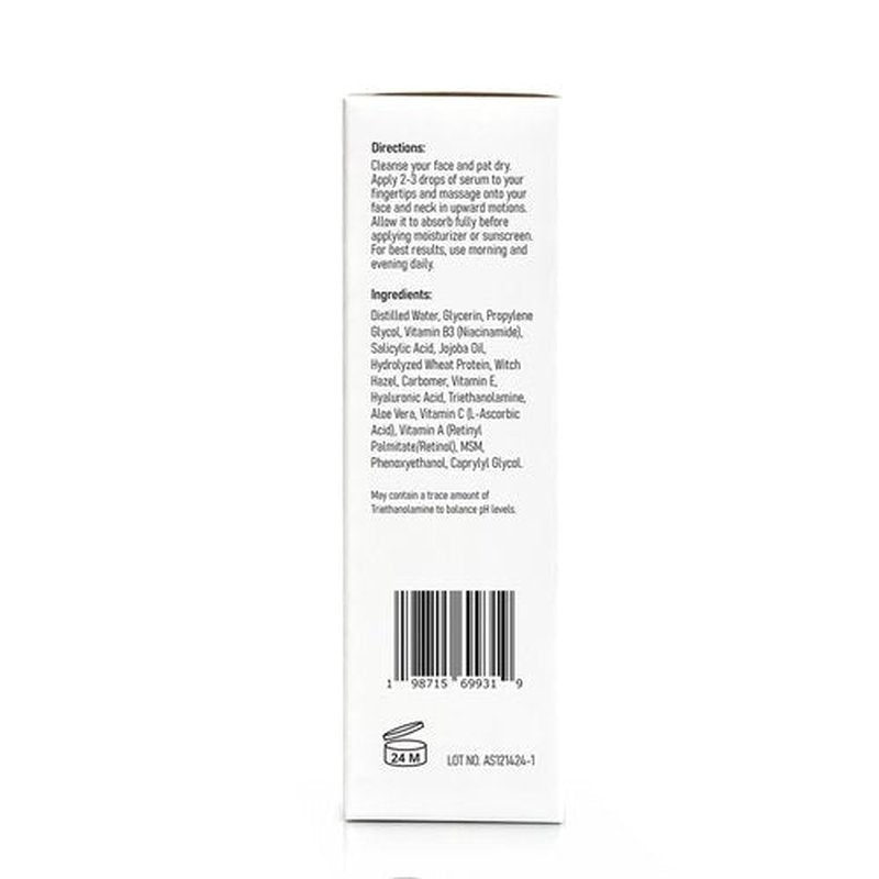 SOLCEGE Vitamin C Serum for Face – Antioxidant, Brightening & Dark Spot Corrector with Niacinamide, Retinol & Salicylic Acid, Anti Aging for Uneven Skin Tone & Fine Lines, Hyaluronic Acid & MSM,1 oz.
