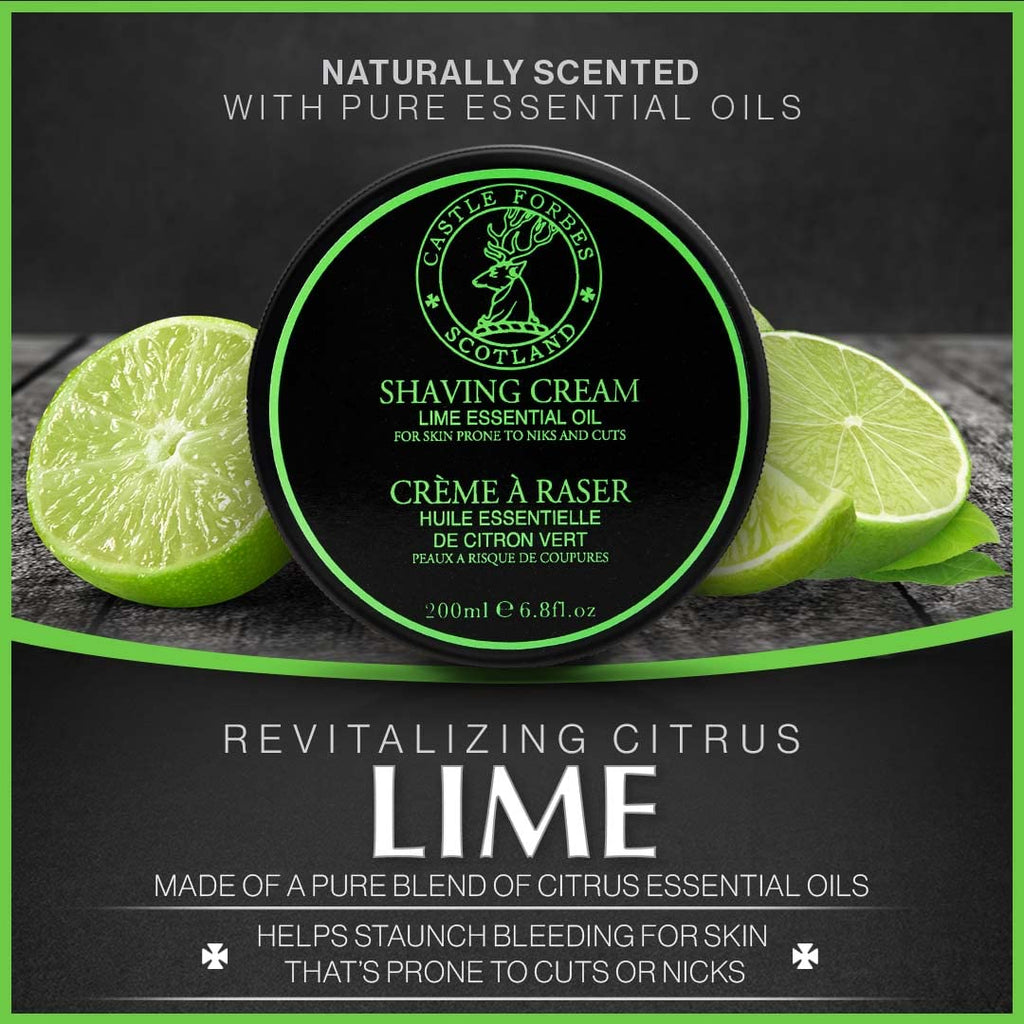 Castle Forbes Lime Oil Shaving Cream, 6.8 fl. oz.