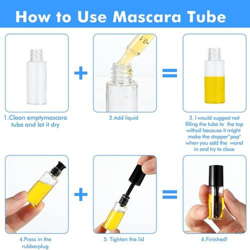 27Pcs Empty Mascara Tubes with Wand Mini 3ml Empty Mascara Bottles with Brush Rubber Inserts Small Sample Size Eyelash Growth packing Tube Container for Travel(Black)