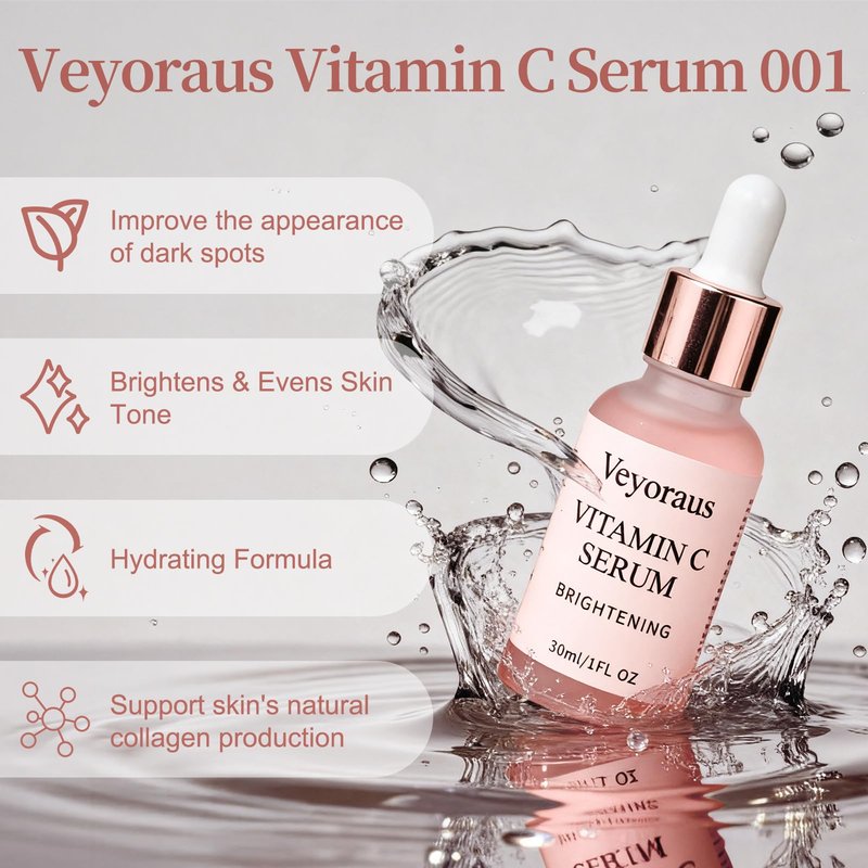 Vitamin C Serum for Face – Brightening & Anti-Aging & Wrinkle Facial Serum With Vitamin C, Sodium Hyaluronate, Vitamin E And More. Hydrating Dark Spot Corrector to Even Skin Tone & Glow, 1 fl oz