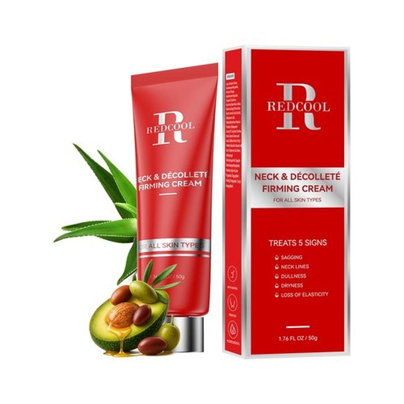 Redcool Neck Cream - Retinol & Collagen Neck Firming Cream for Wrinkles, Moisturizing and Anti-Aging, Perfect for Neck & Décolleté Skin Care - 1.76 fl.oz