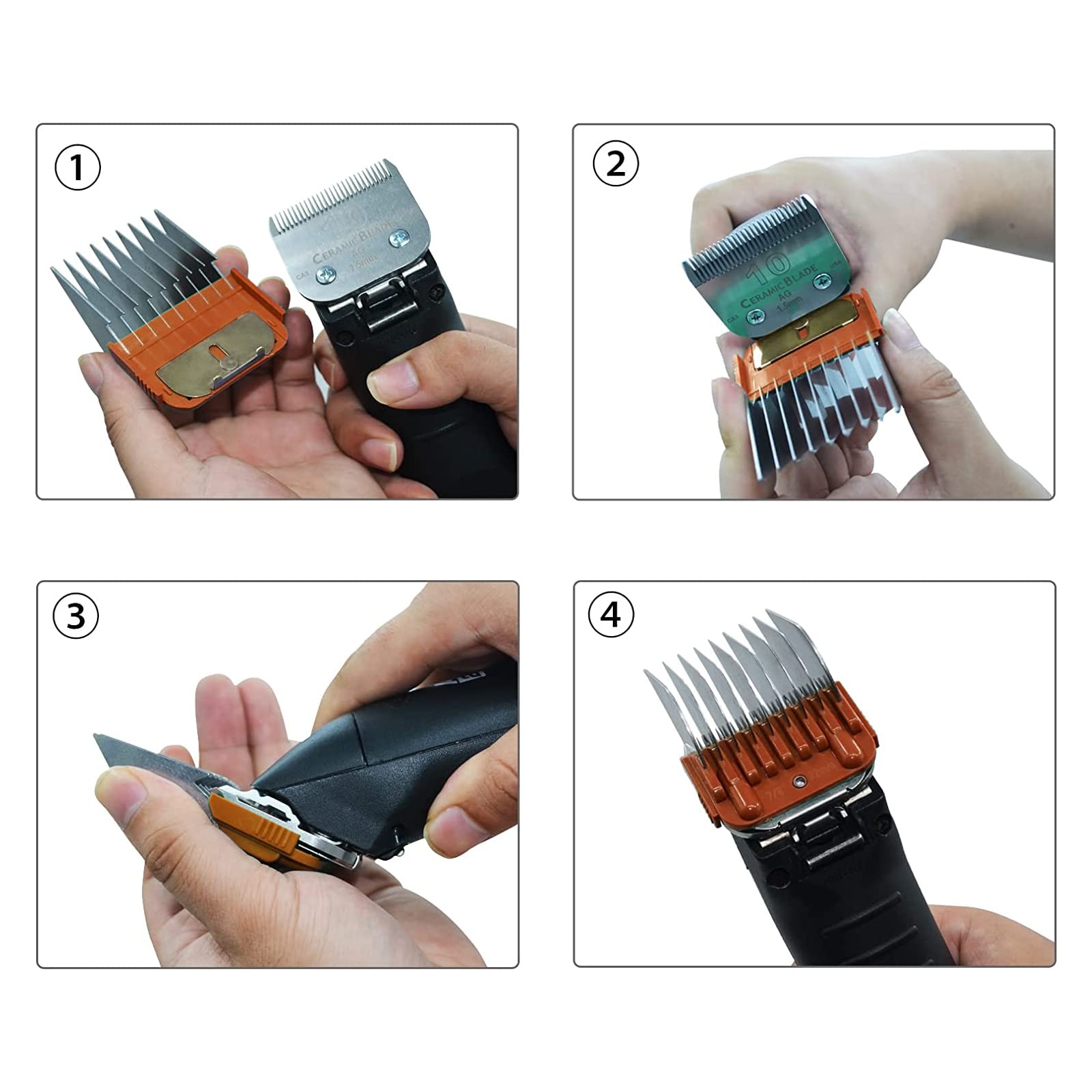 Dog Stainless Steel 9 Color Guide Comb for Andis,Oster A5,Wahl dog clipper