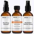Medpeel Chemical Peel Kit - 50% AHA & Vitamin C Brightening Peel | Medium Strength, 1oz/30ml (Set of 3)