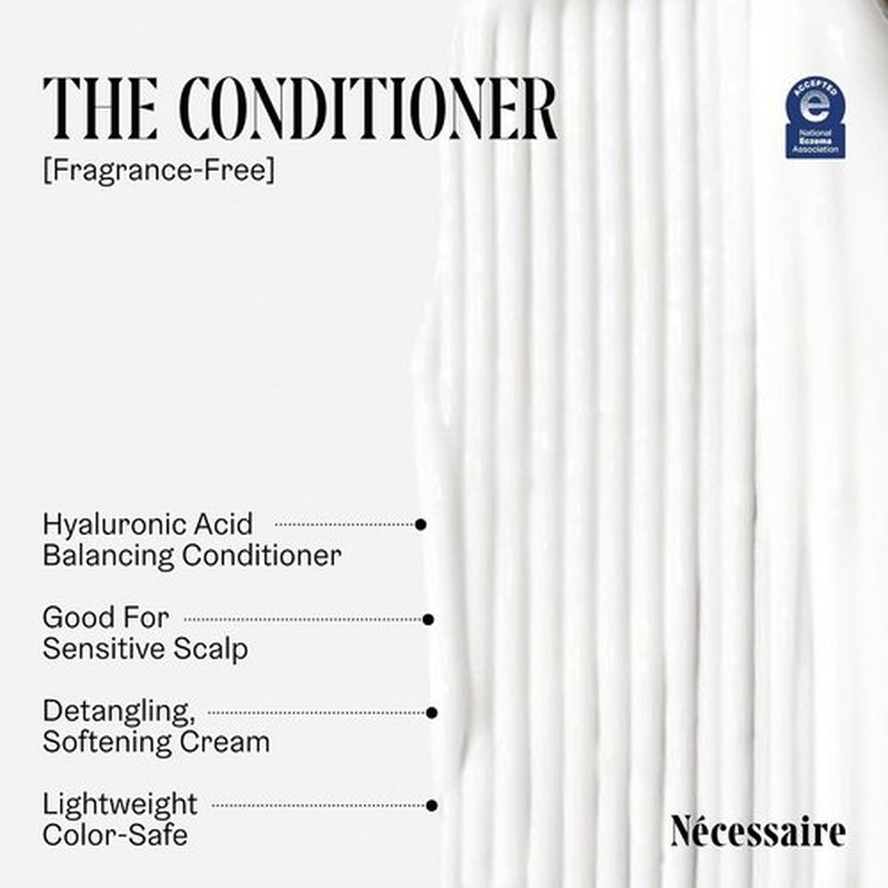 Nécessaire The Hair Duo - Fragrance-Free Shampoo & Conditioner Set | Full-Size with Hyaluronic Acid & Vitamin B Complex