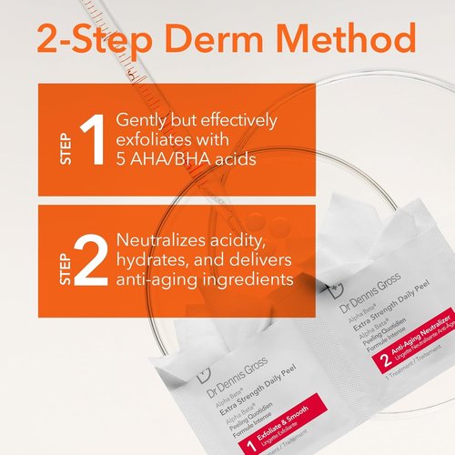 Dr. Dennis Gross Alpha Beta Extra Strength Daily Peel - 2-Step Exfoliating Pads for Radiant Skin | 5 Treatments