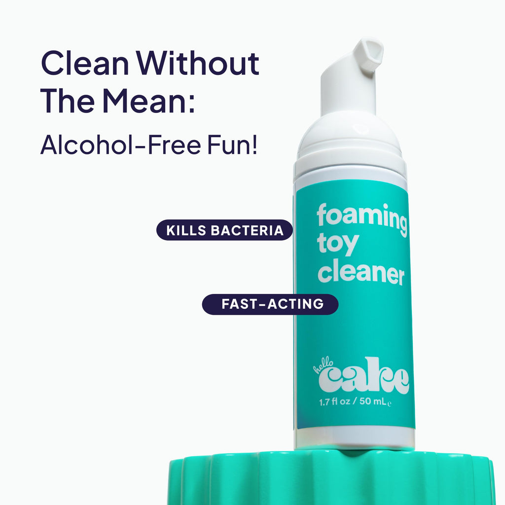 Hello Cake Toy Cleaner, Adult Toy Cleaner with Easy to Use Pump, Natural Gentle Foaming Cleanser, Extend the Life of Toys, 1.7 fl oz