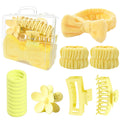 Xiuying Feng 16 Pcs Skincare Headband Set, Face Washing Headband with Wristbands, Hair Claw Clips & Hair Ties, Spa Headbands for Women Girls, Perfect for Facial, Makeup, Shower, Gift Ready Box