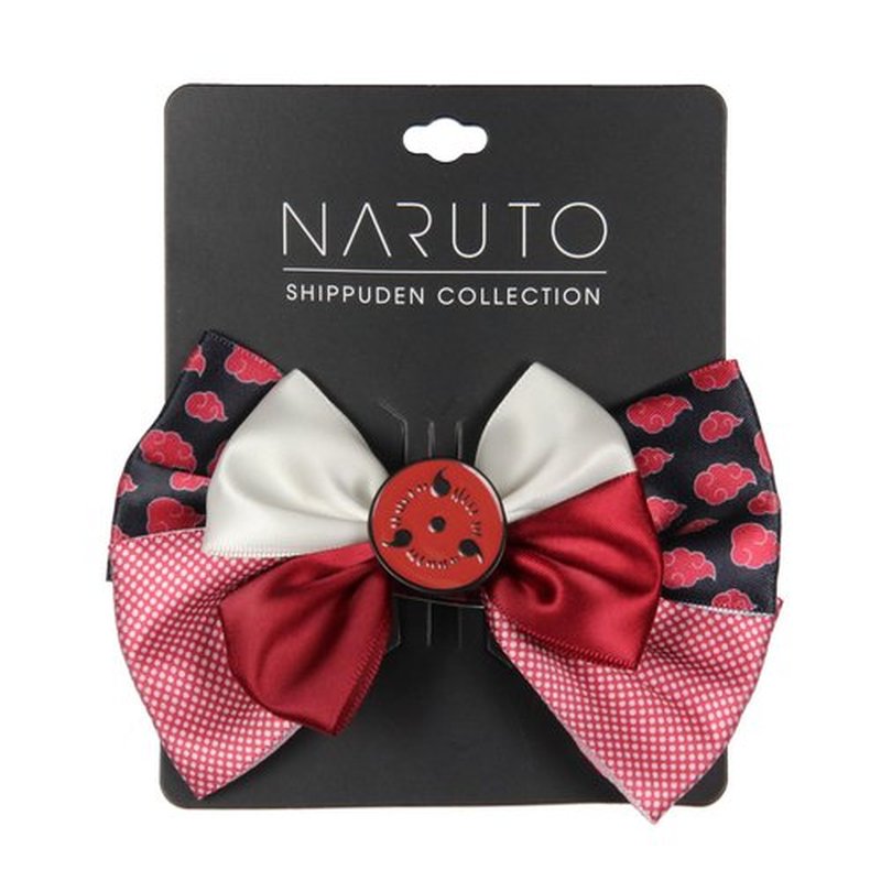Naruto Shippuden Akatsuki Red Cloud Design Hidden Leaf Charm Alligator Hair Clip Accessory Hair Bow