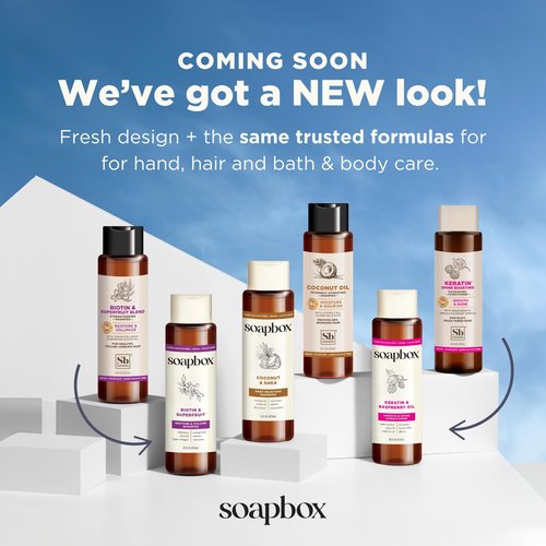Soapbox Biotin & Superfruit Shampoo & Conditioner Set | Includes Vegan Collagen, Aloe and Shea Butter | Paraben Free, Silicone Free, Harsh Sulfate Free | 16oz (Pack of 2)