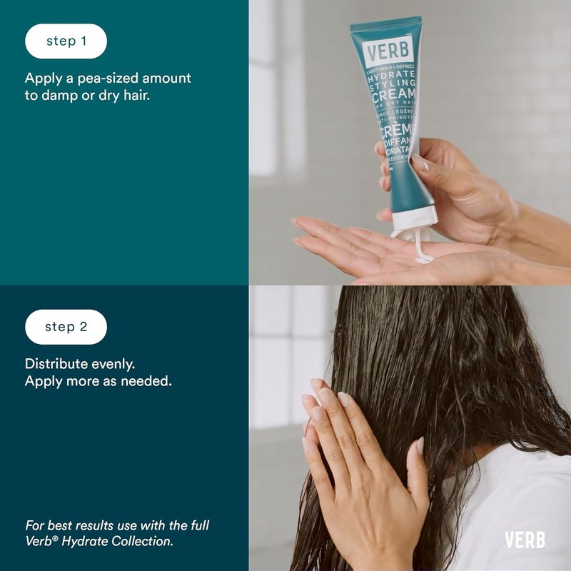 VERB Hydrate Styling Cream - Smooths & Reduces Frizz for Dry Hair - Amber & Warm Jasmine Scent