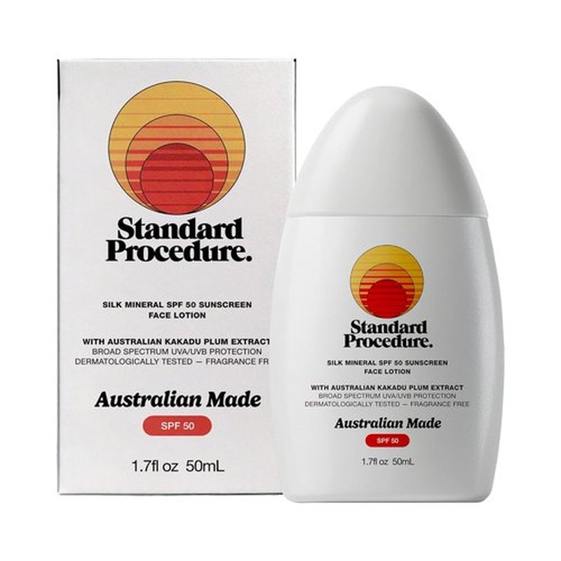 Standard Procedure SPF 50 Face Sunscreen - Mineral Broad Spectrum UVA & UVB Protection - Lightweight Formula