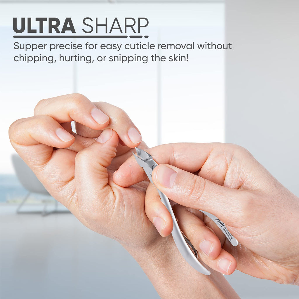 ZMOI Cuticle Nippers – Professional Cuticle trimmer – Premium Stainless Steel Cuticle Remover Tool – Cuticle Cutter for Cuticle Trimming and Hangnails (Double Spring - Haft Jaw 5mm)