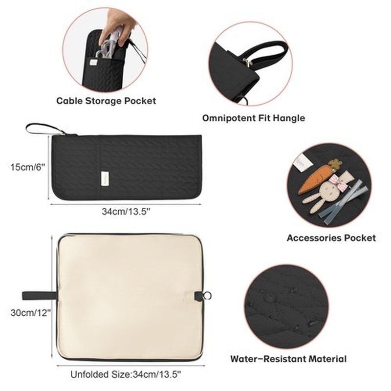 KarSyon Hot Tools Organizer Heat Resistant Mat Case Hair Tools Holder Travel Bag Portable Hair Styling Tools Cover Pouch for Curling Iron,Flat Iron,Hair Straightener (Black)