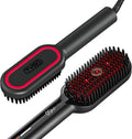 TYMO Hair Straightener Brush - Ionic Plus with 16 Heat Settings | Ceramic Hot Comb for Thick Curly Hair, Black
