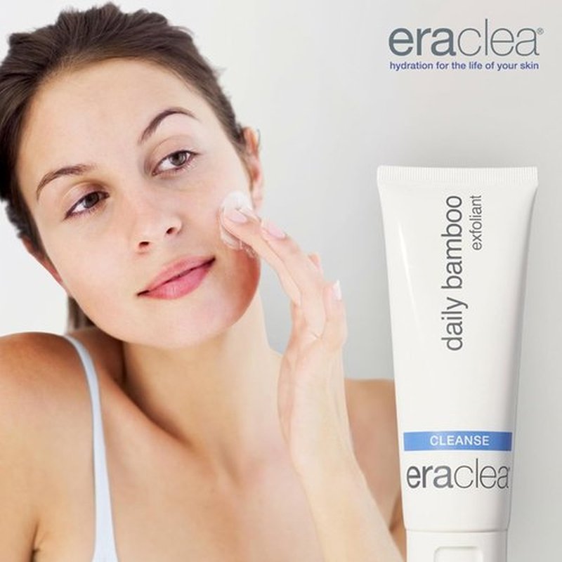 Eraclea Daily Bamboo Exfoliant Face Wash - Gentle Cleanser with Hyaluronic Acid for All Skin Types (4 fl oz)