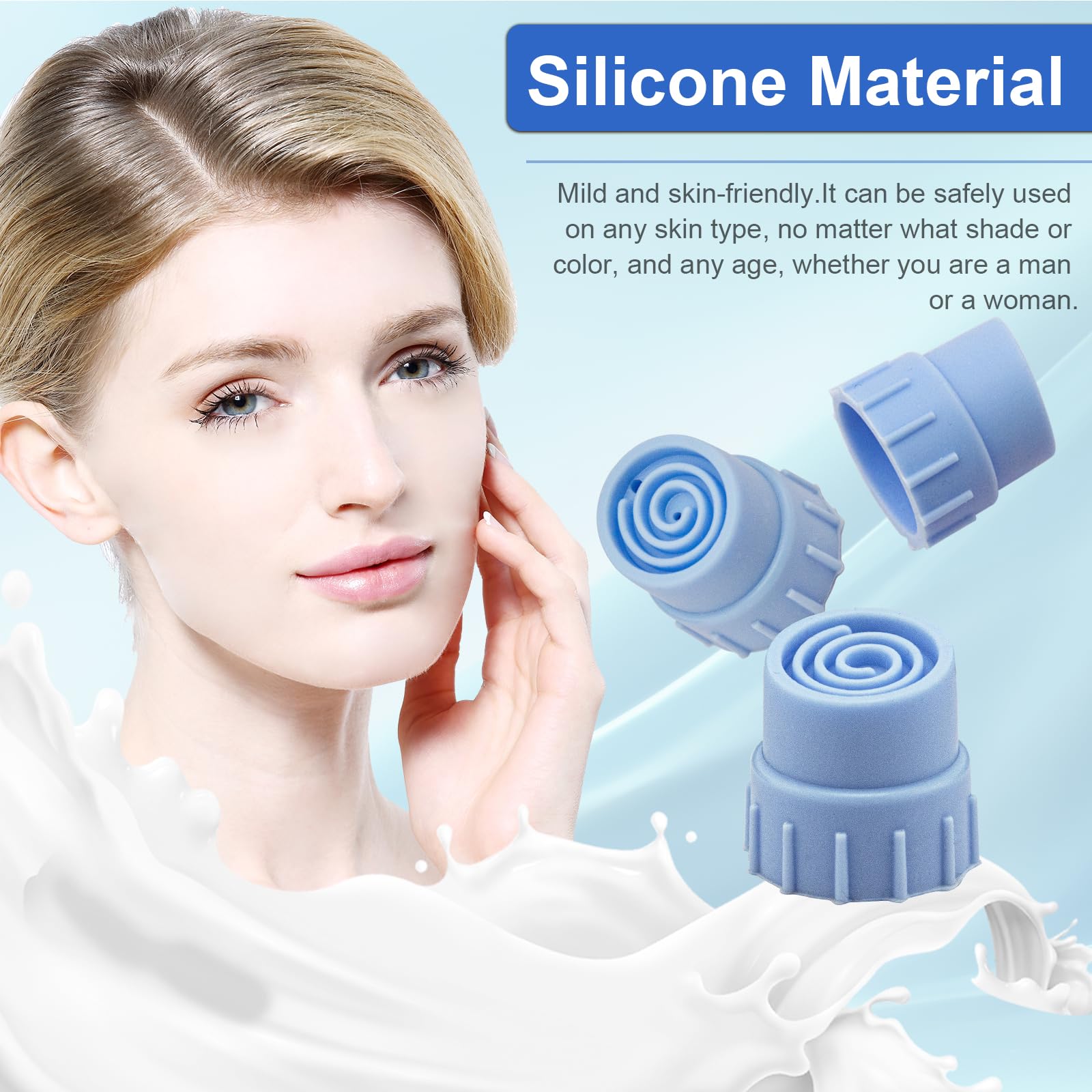 Elitzia 24 Pcs Vortex Hydro Dermabrasion Silicone Tips Medium Exfoliating Heads for Dermabrasion Machine Pore Cleansing & Extraction ETHFT1