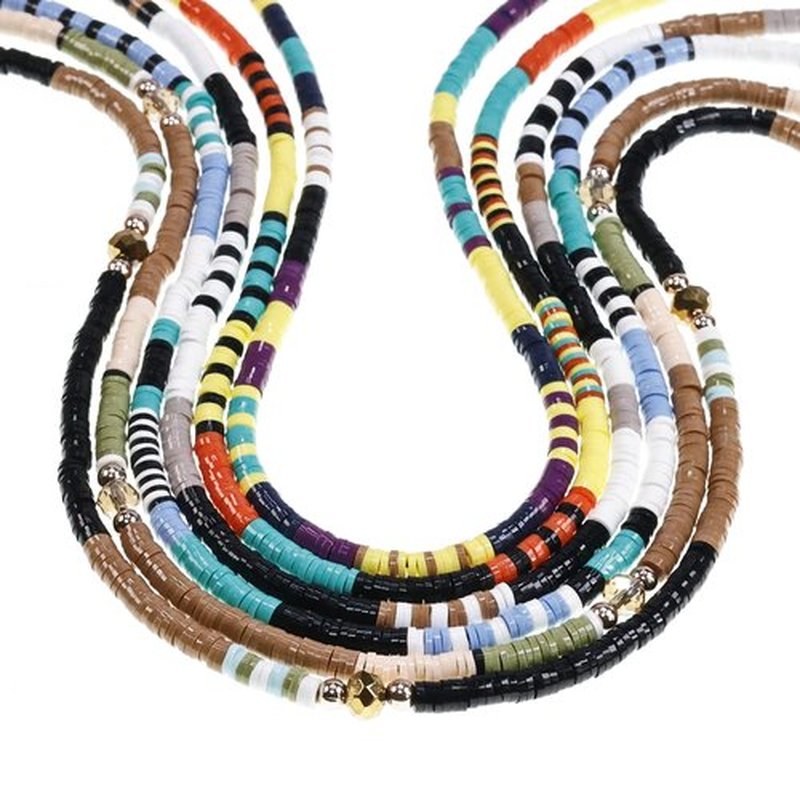 minihope 21 Inch Bright Spacer Bead Hair Wrap Set with Tassels, Hair Clips, and Retro Charm - 6 Styles for Women and Girls.
