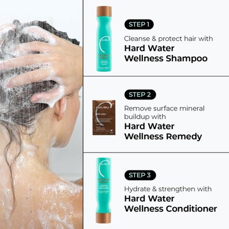 Malibu C Hard Water Wellness Shampoo - Hydrating, Sulfate-Free Formula for Mineral Buildup - 10 oz
